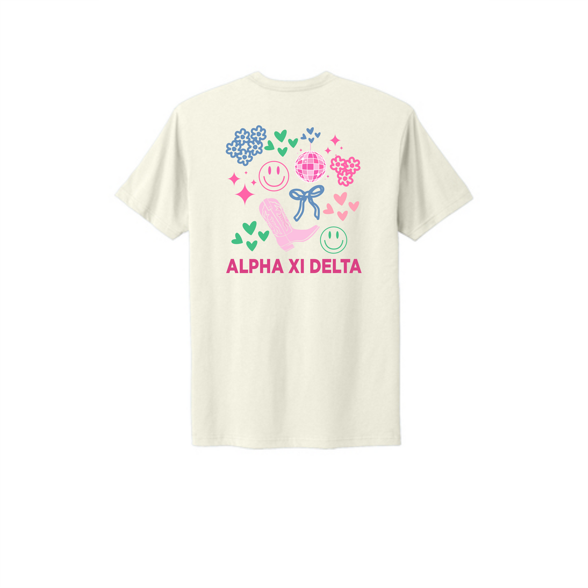 Alpha Xi Delta Cotton Tee "Hearts"
