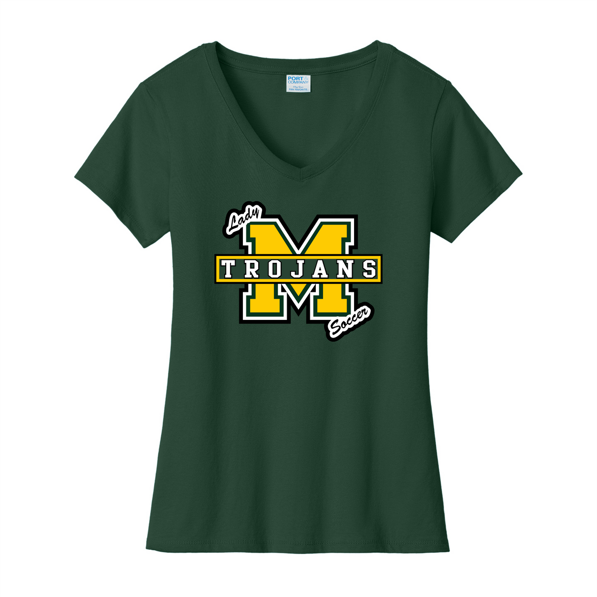 Mayfield Lady Trojans Soccer Ladies' V-Neck Cotton T-shirt