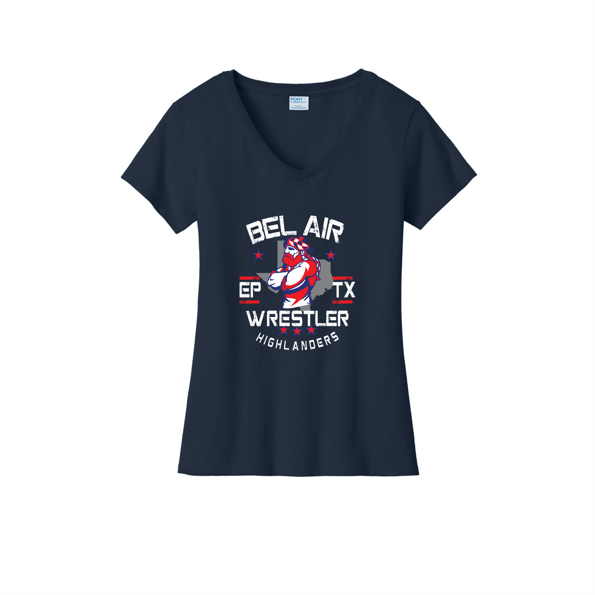 Bel Air Wrestling Women's V-Neck Cotton Tee