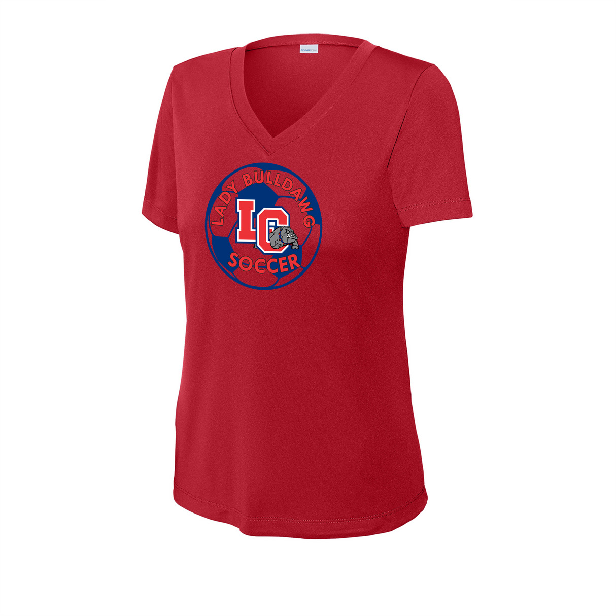 LCHS Lady Bulldawg Soccer Ladies' V-Neck Performance Tee