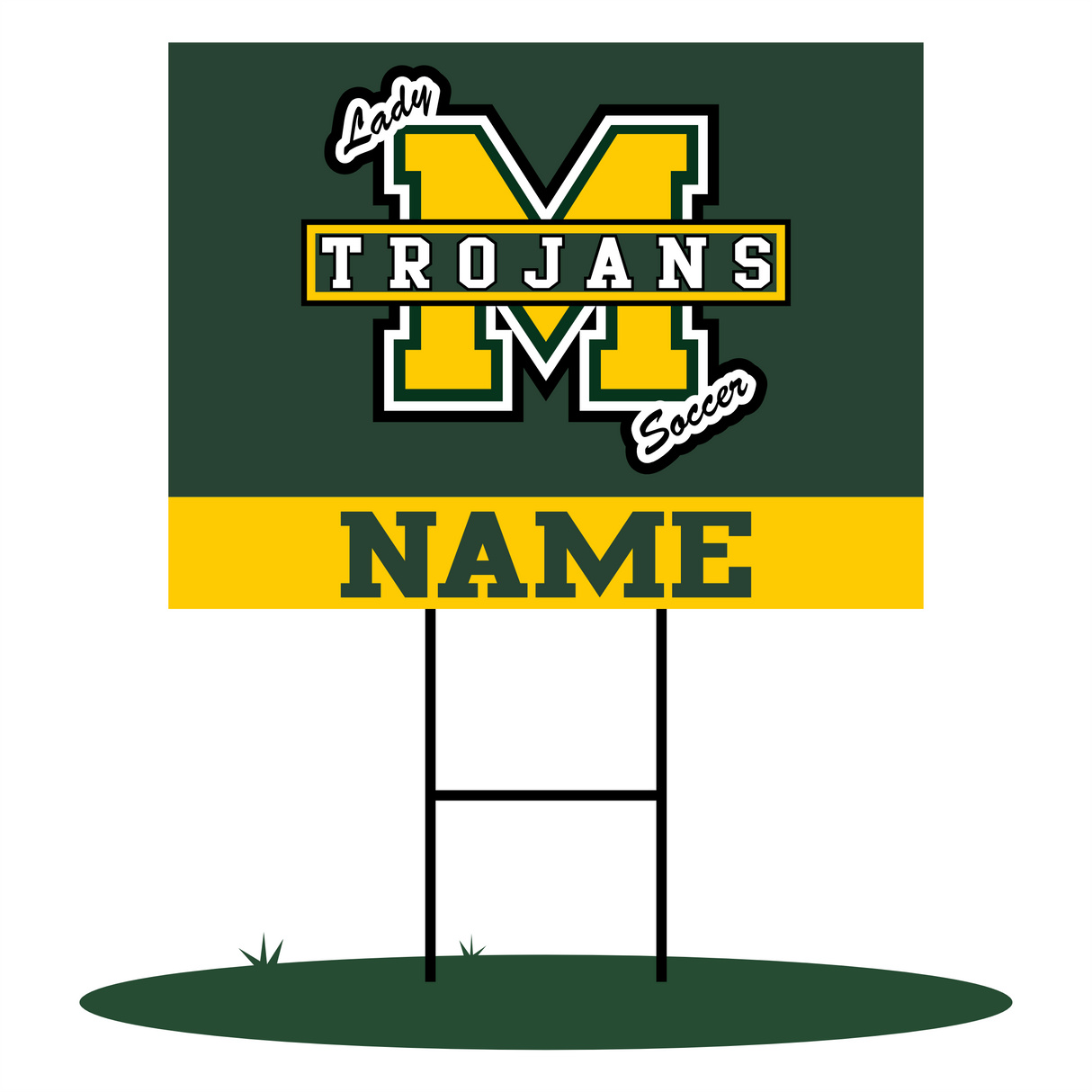 MHS Lady Trojans Soccer Player Sign