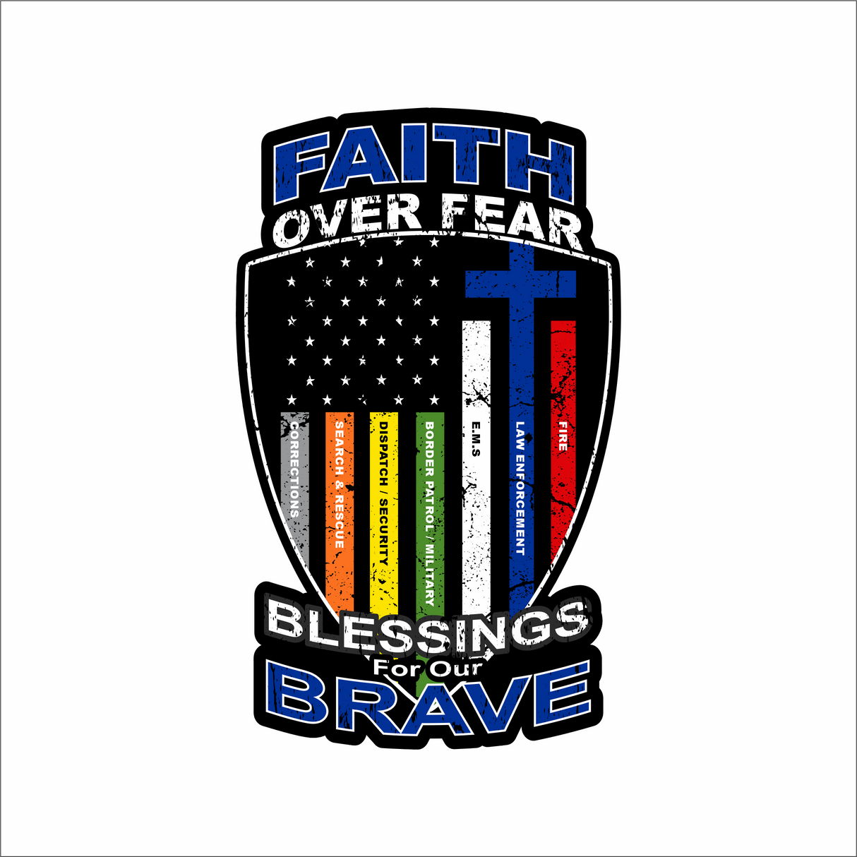 Blessings For Our Brave Decal