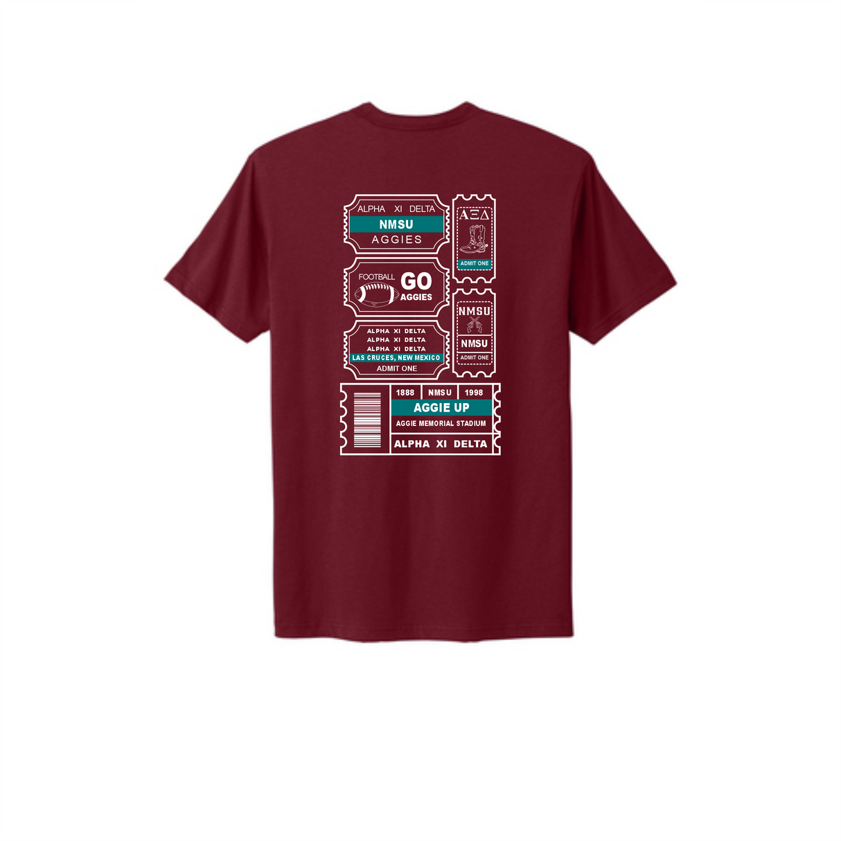 Alpha Xi Delta Cotton Tee "Tickets"