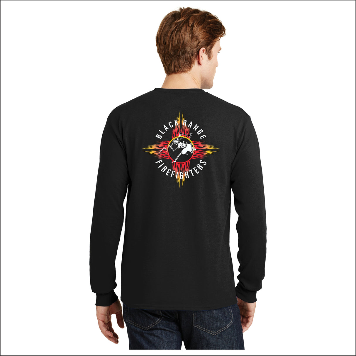 Black Range Fire Long-Sleeve DryBlend Tee with Zia