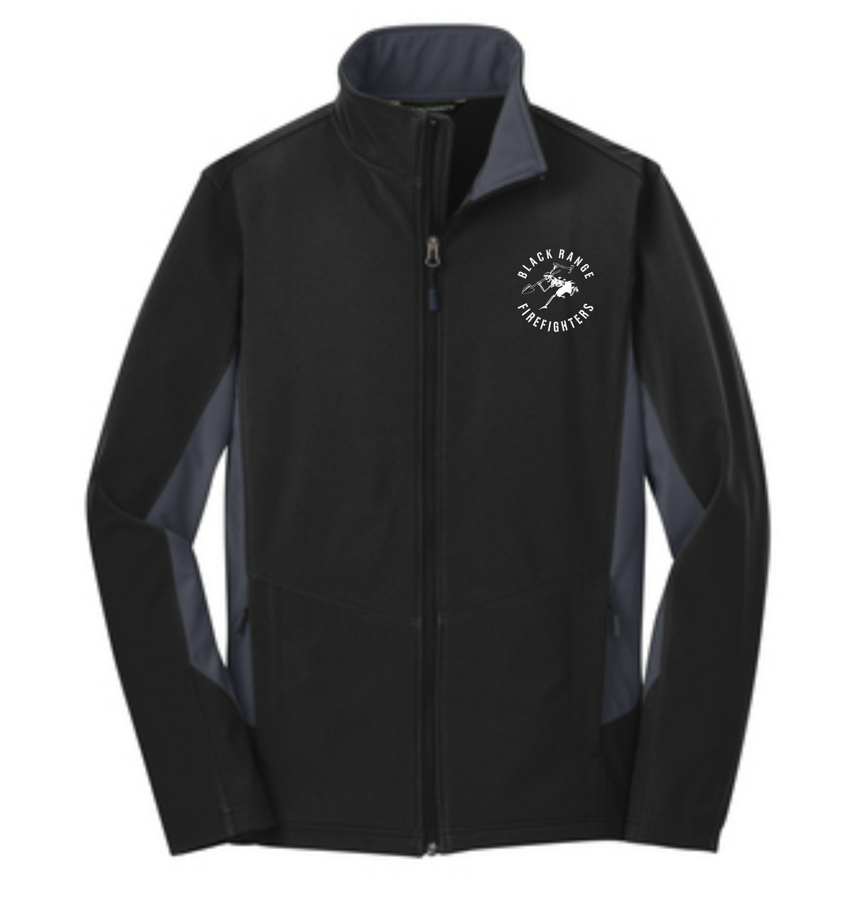 Black Range Fire Colorblock Softshell Jacket With Skully