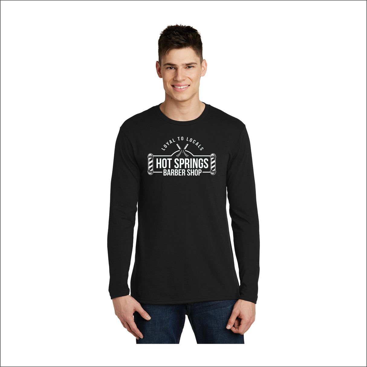 Hot Springs Barbershop Loyal To Locals Long-Sleeve Tee