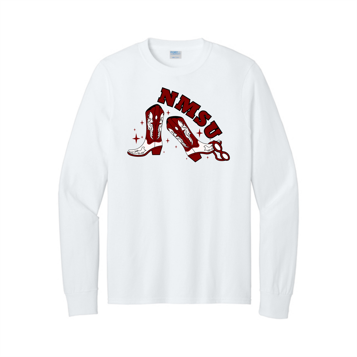 NMSU Swim Tournament "Boots" Long-Sleeve Cotton Tee