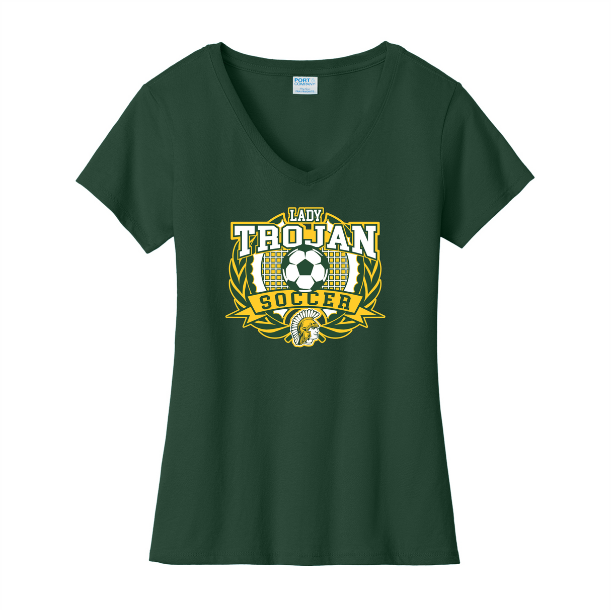 Mayfield Lady Trojans Soccer Ladies' V-Neck Cotton T-shirt