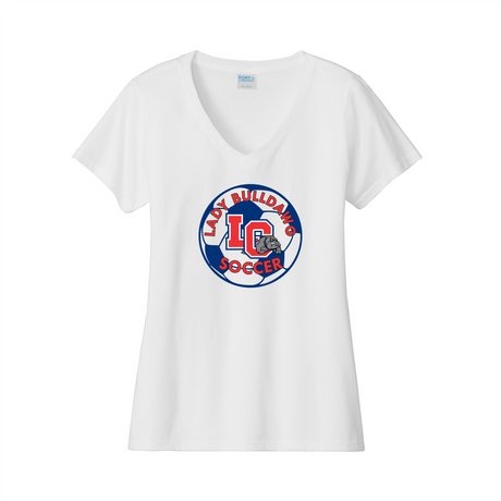 LCHS Lady Bulldawg Soccer Ladies' V-Neck Cotton Tee