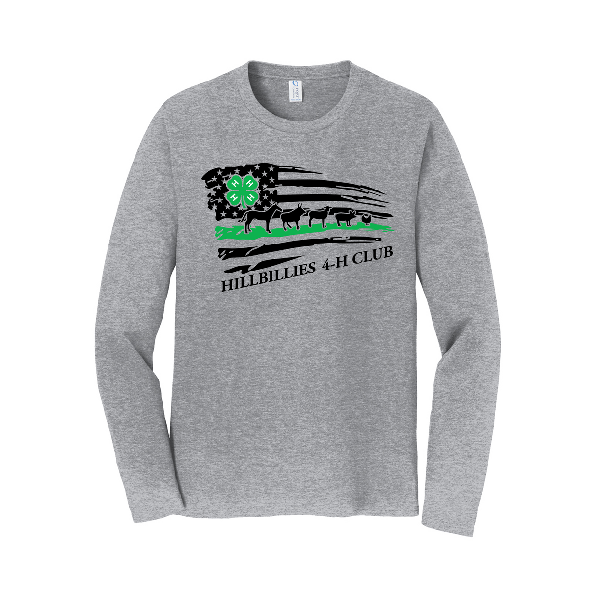 Hillbillies 4-H Long-Sleeve Cotton Tee