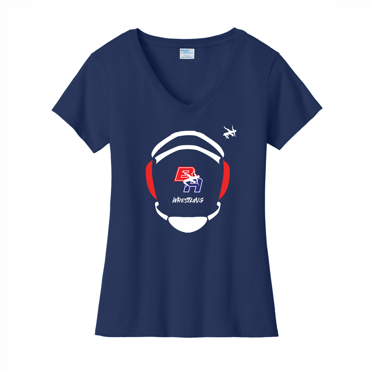 Bel Air Wrestling "Headgear" Women's V-Neck Cotton Tee