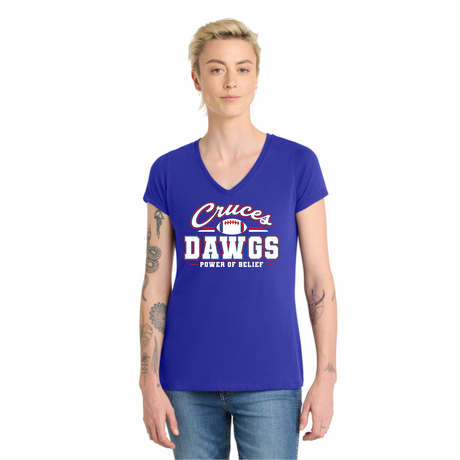 LCHS Football Women's V-Neck Cotton Tee