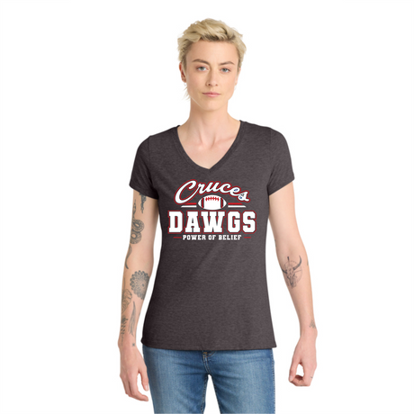LCHS Football Women's V-Neck Cotton Tee
