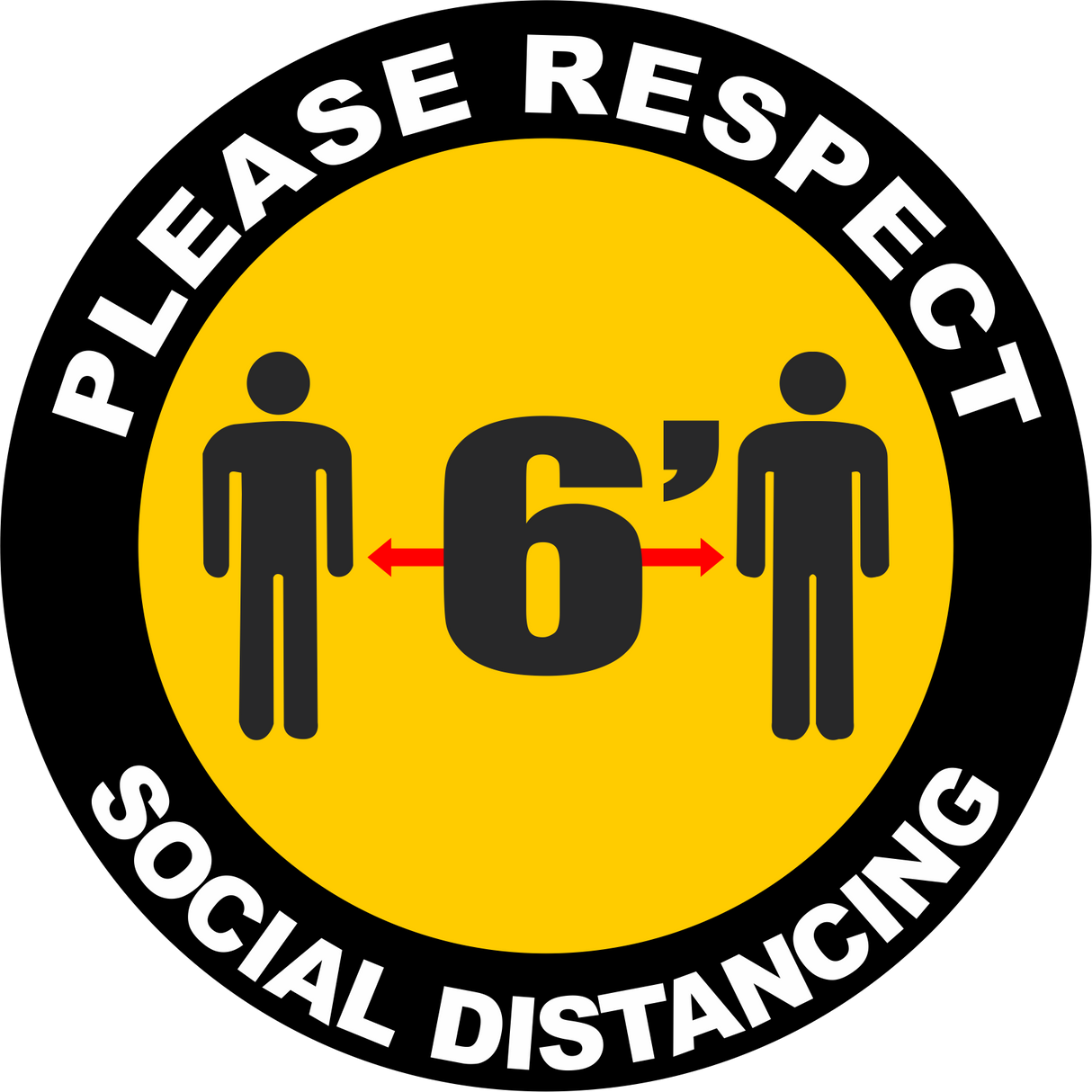 6 Feet Apart Social Distancing Decal