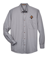 Border International Diamond Logo Easy Blend™ Long-Sleeve Twill Shirt with Stain-Release
