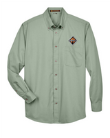 Border International Diamond Logo Easy Blend™ Long-Sleeve Twill Shirt with Stain-Release