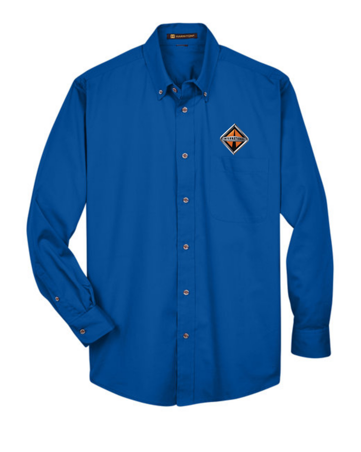 Border International Diamond Logo Easy Blend™ Long-Sleeve Twill Shirt with Stain-Release