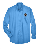 Border International Diamond Logo Easy Blend™ Long-Sleeve Twill Shirt with Stain-Release