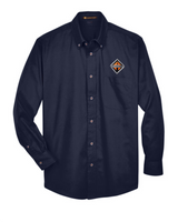 Border International Diamond Logo Easy Blend™ Long-Sleeve Twill Shirt with Stain-Release