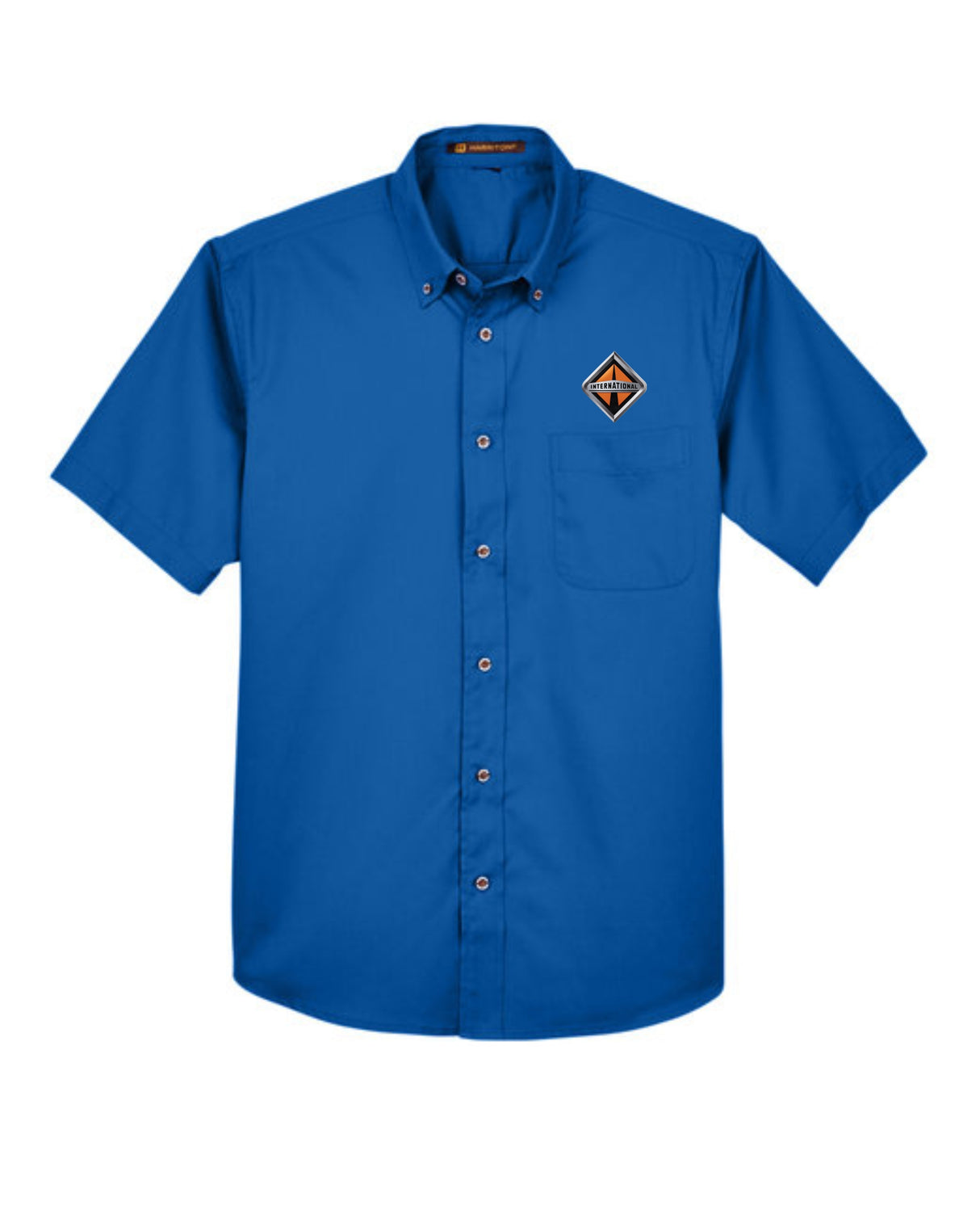 Border International Diamond Logo Easy Blend™ Short-Sleeve Twill Shirt with Stain-Release