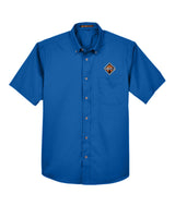 Border International Diamond Logo Easy Blend™ Short-Sleeve Twill Shirt with Stain-Release