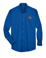 Border International Diamond Logo Tall Easy Blend™ Long-Sleeve Twill Shirt with Stain-Release