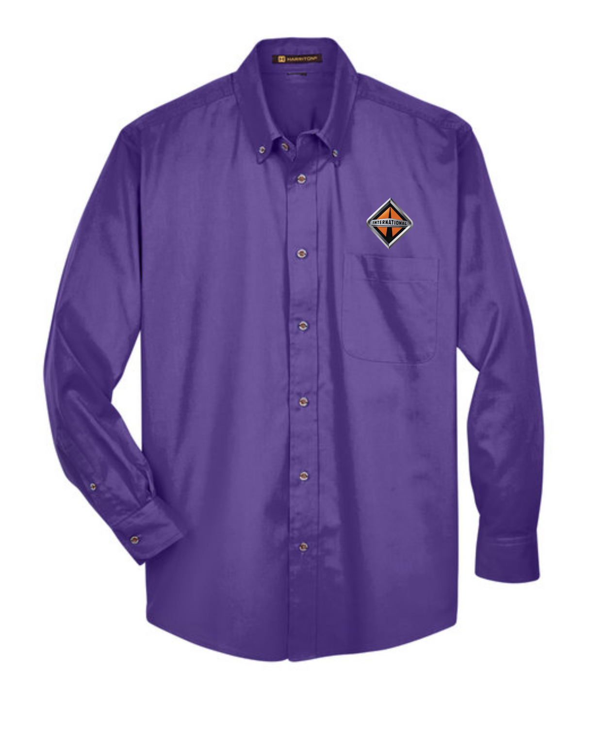 Border International Diamond Logo Easy Blend™ Long-Sleeve Twill Shirt with Stain-Release