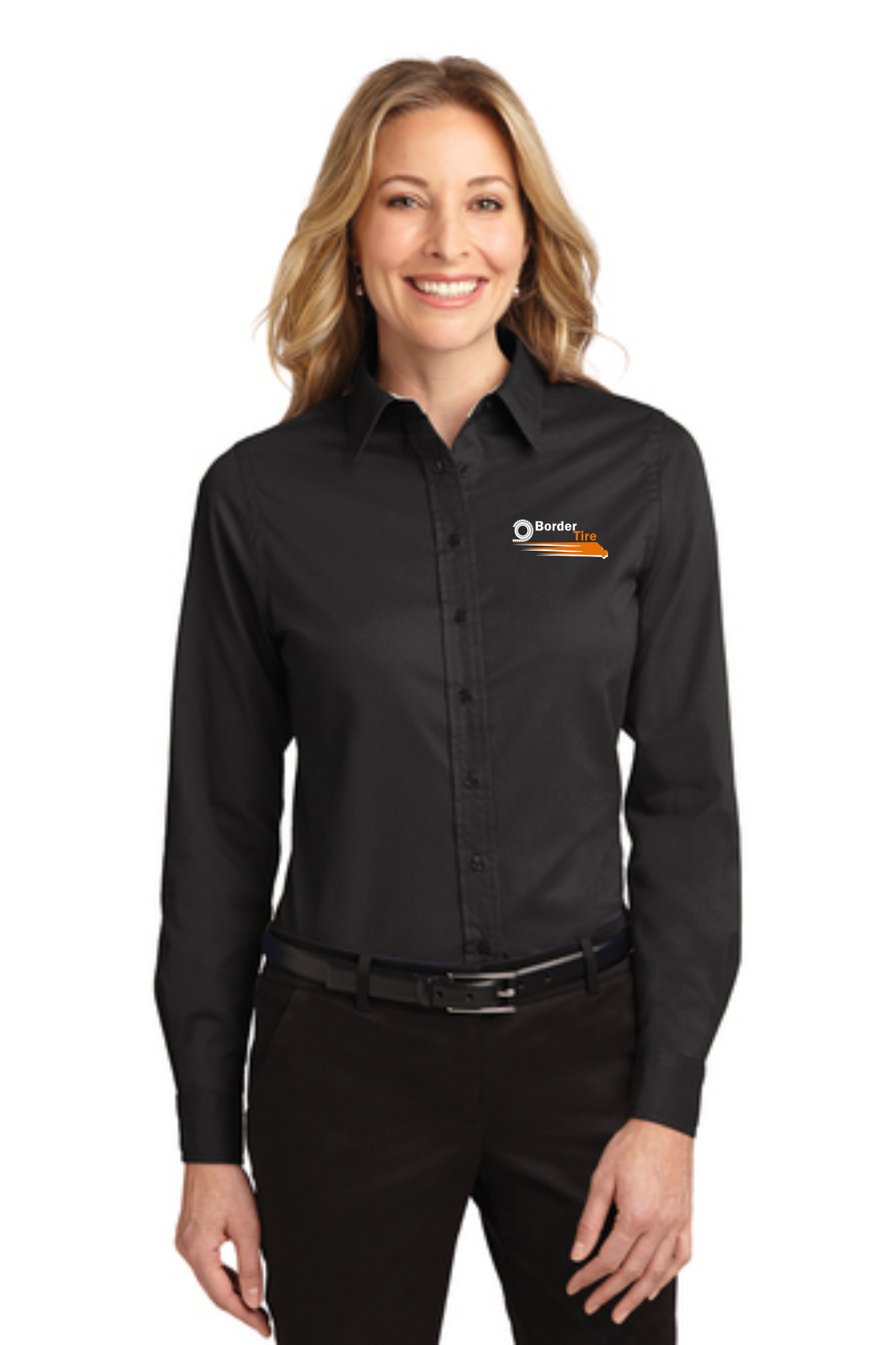 Border Tire Ladies' Long-Sleeve Easy Care Full-Button Shirt