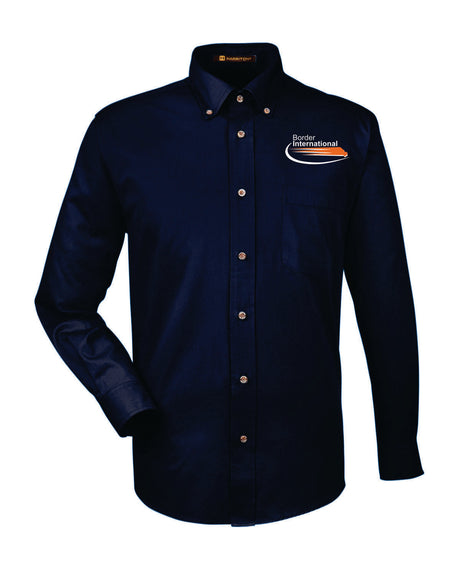 Border International Easy Blend™ Long-Sleeve Twill Shirt with Stain-Release