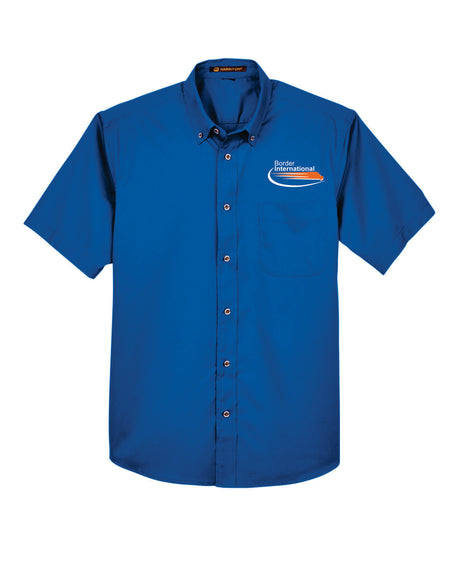 Border International Easy Blend™ Short-Sleeve Twill Shirt with Stain-Release