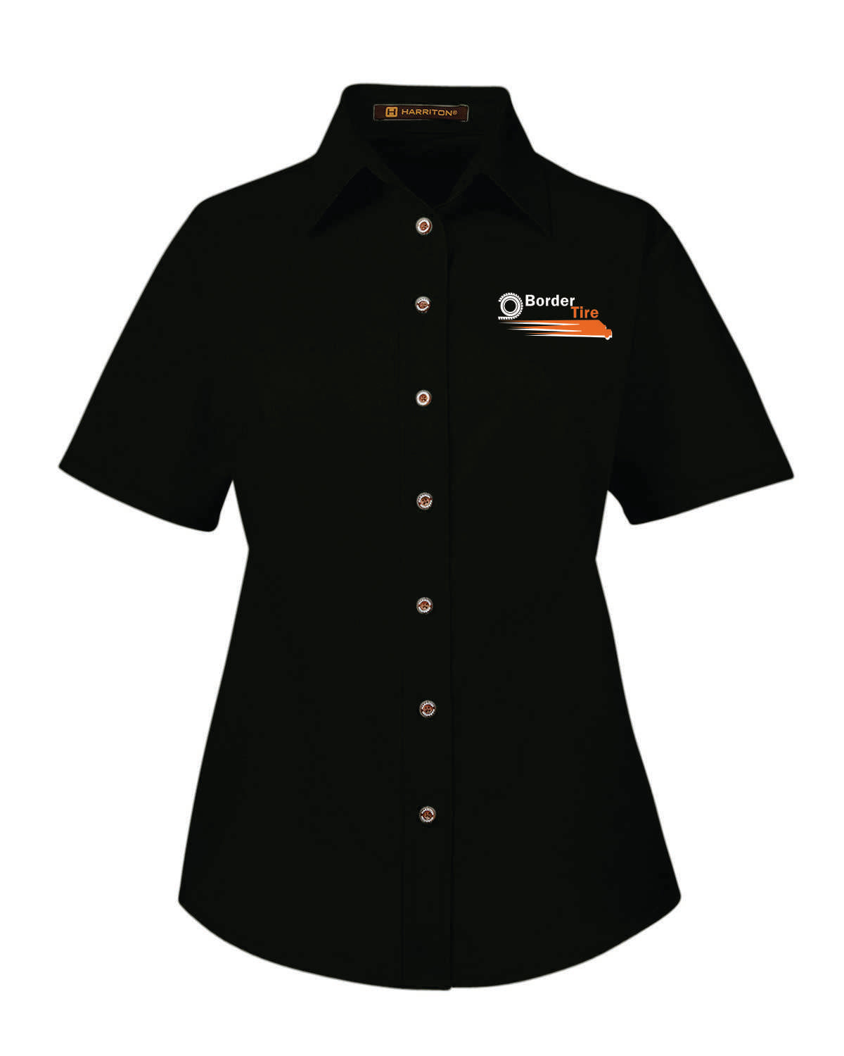 Border Tire Ladies' Easy Blend™ Short-Sleeve Twill Shirt with Stain-Release