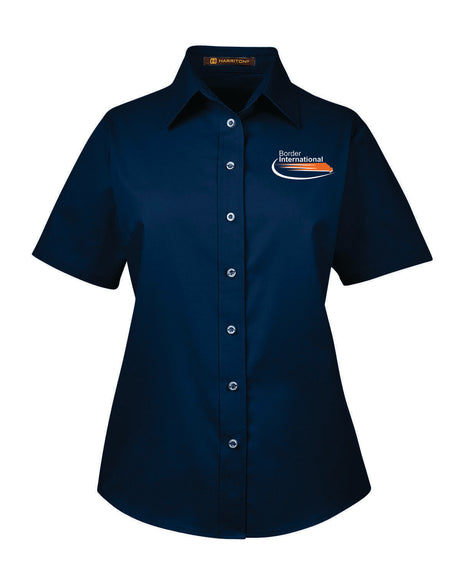 Border International Ladies' Easy Blend™ Short-Sleeve Twill Shirt with Stain-Release