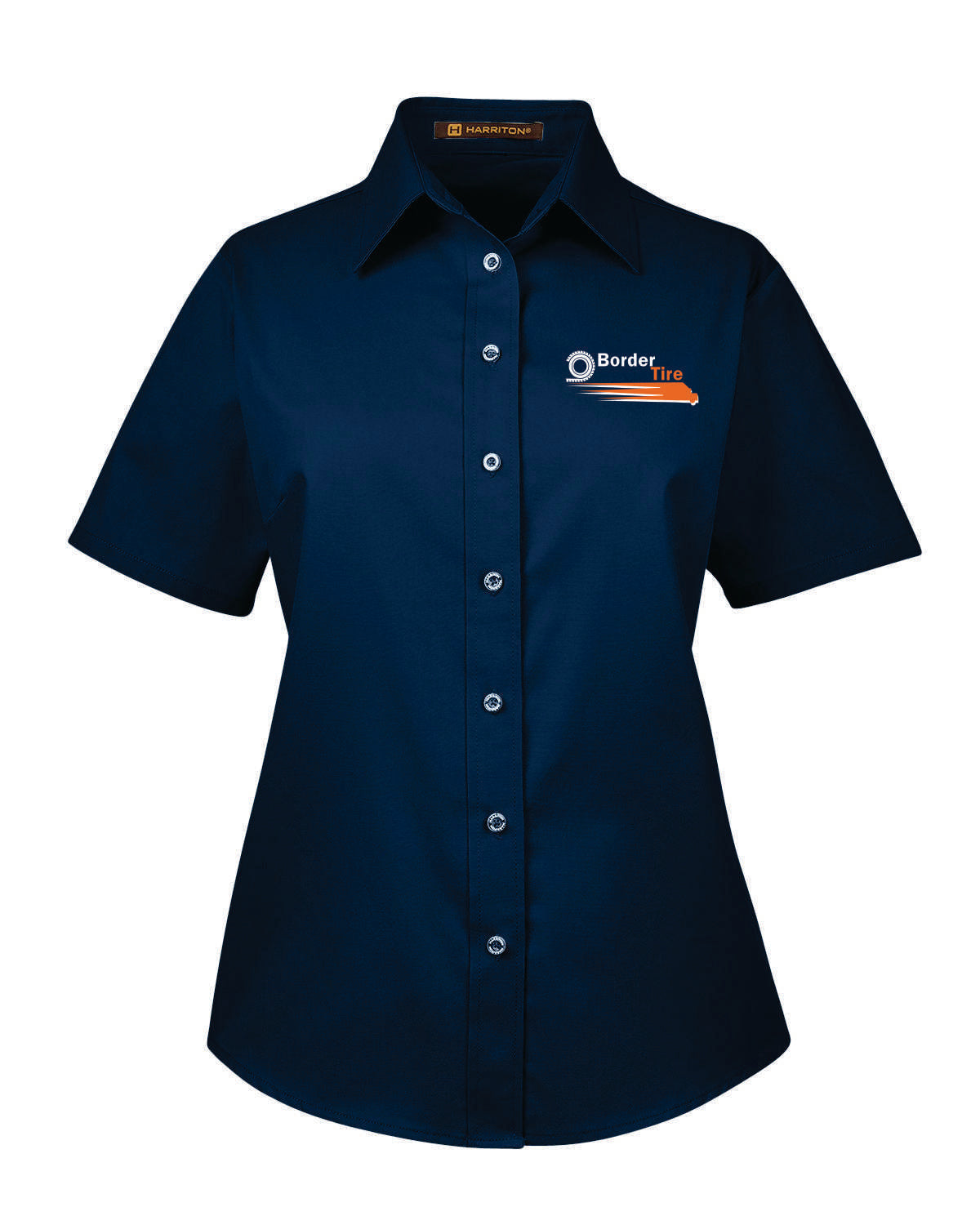 Border Tire Ladies' Easy Blend™ Short-Sleeve Twill Shirt with Stain-Release