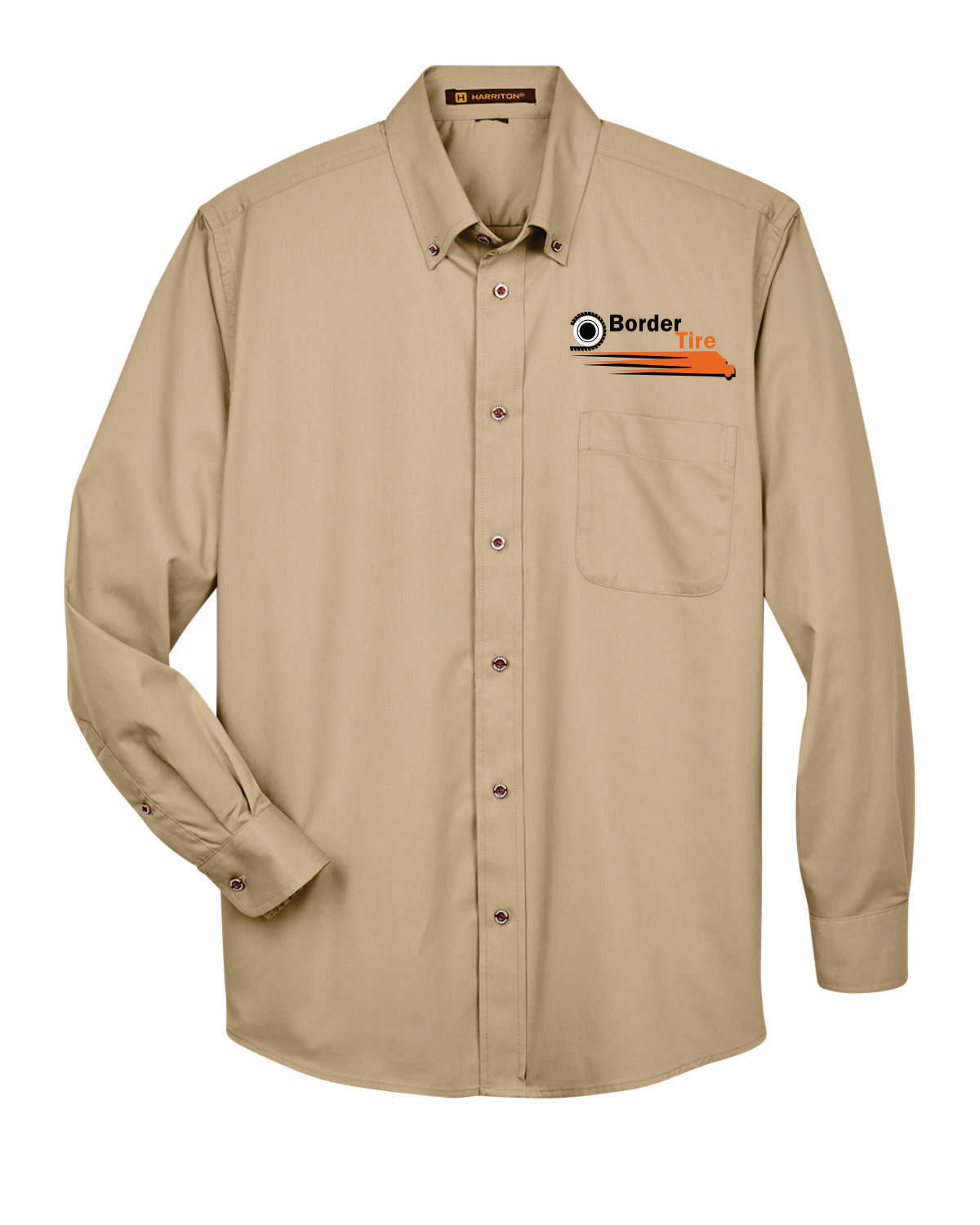 Border Tire Tall Easy Blend™ Long-Sleeve Twill Shirt with Stain-Release