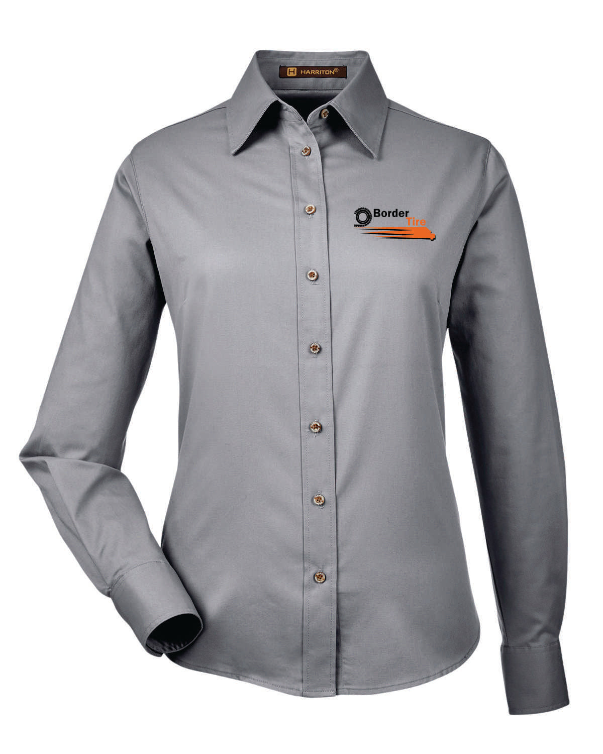 Border Tire Ladies' Easy Blend™ Long-Sleeve Twill Shirt with Stain-Release