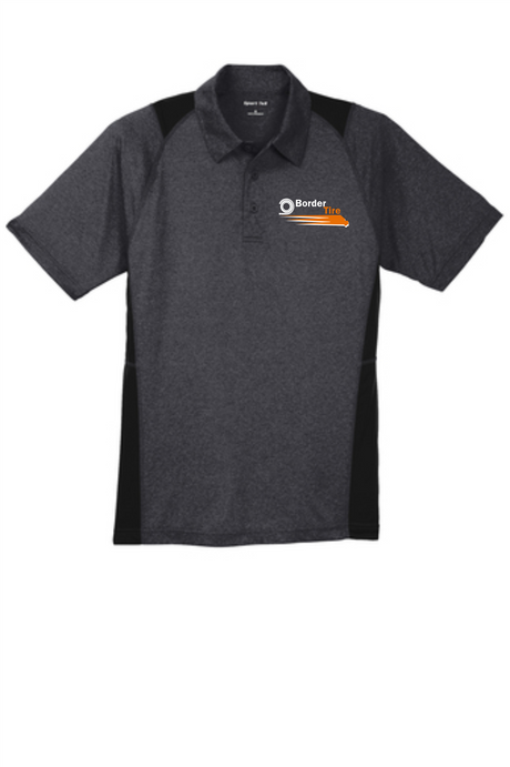 Border Tire Heather Colorblock Performance Polo