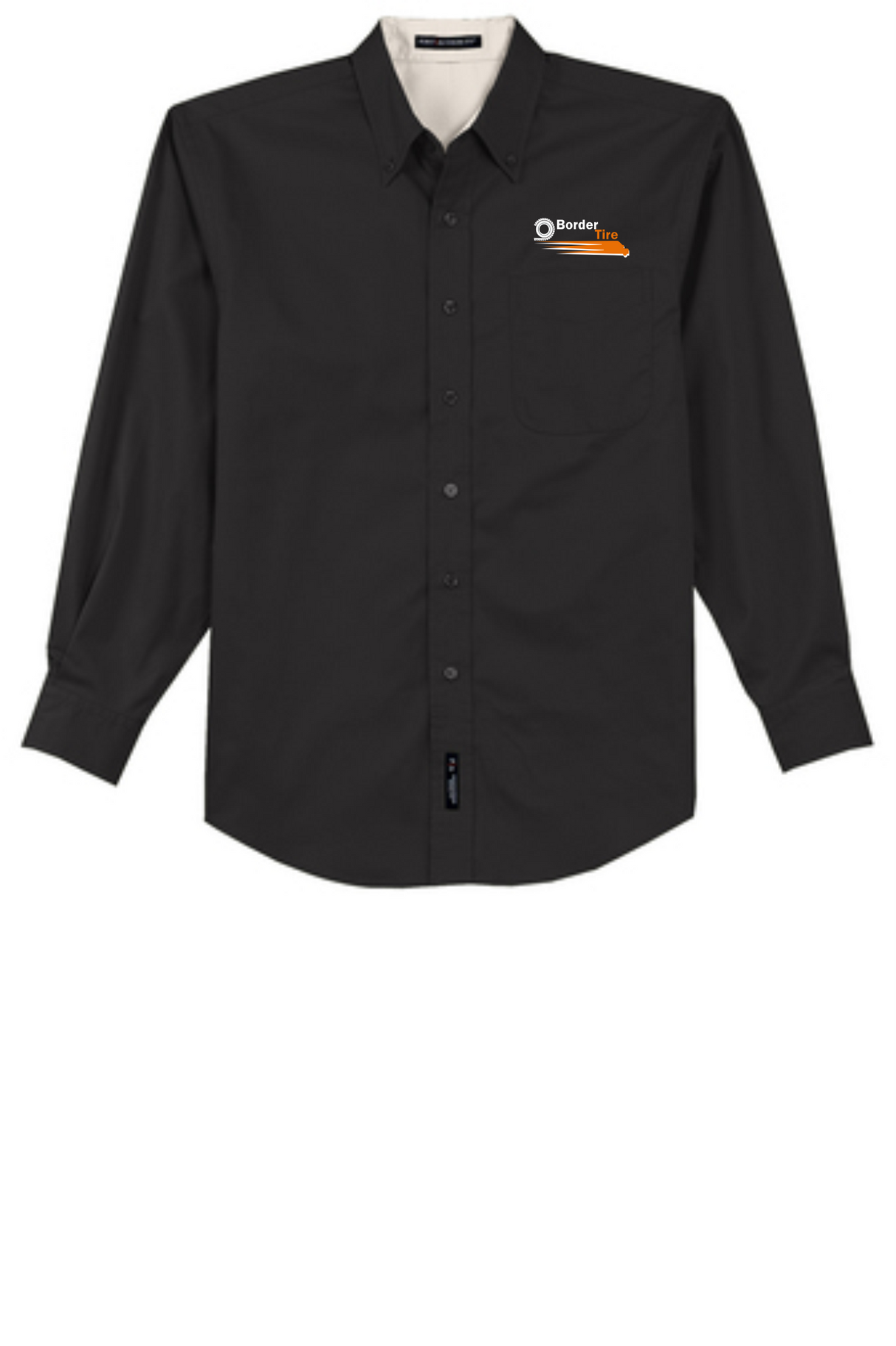Border Tire Tall Long-Sleeve Easy Care Full-Button Shirt