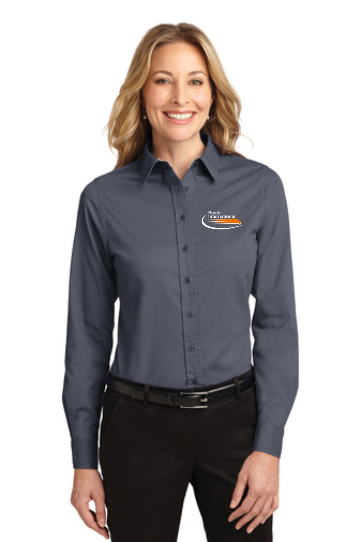 Border International Ladies' Long-Sleeve Easy Care Full-Button Shirt