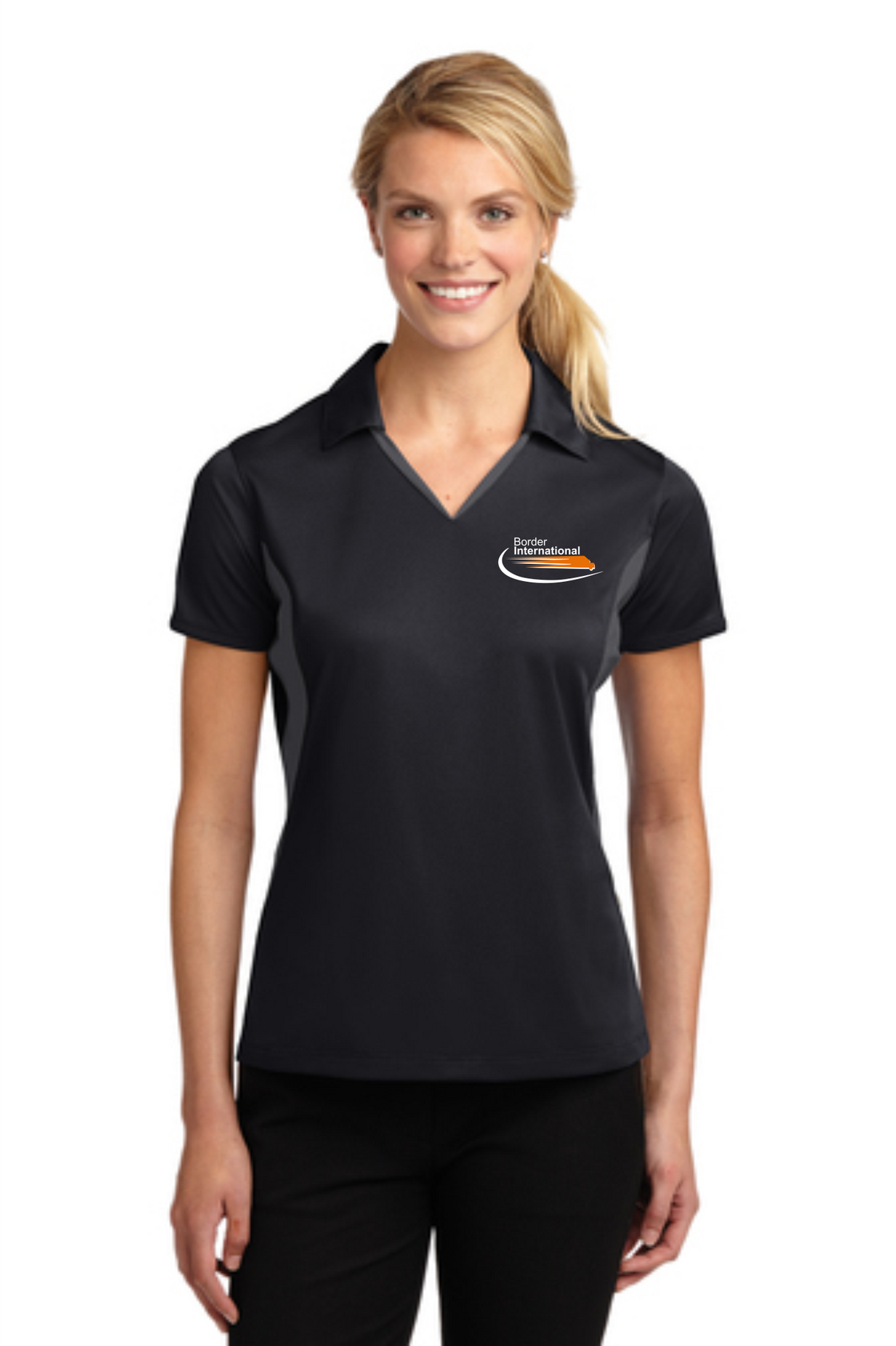Border International Official Uniform Ladies' Side Blocked Micropique Performance Polo